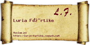 Luria Fürtike névjegykártya